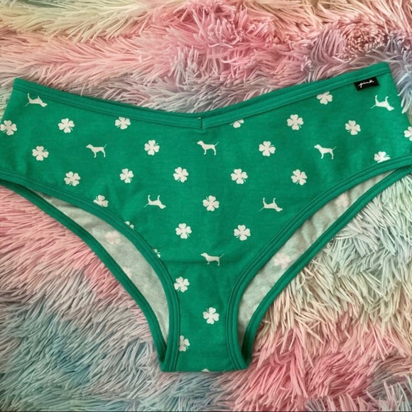 PINK Victoria’s Secret St Patrick’s Day Cheekster Panty Clover St Paddys Day Y2K - Picture 3 of 8